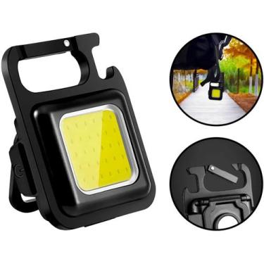 Imagem de Mini Lanterna Led Refletor Tipo Chaveiro Portátil Recarregável Base Ma