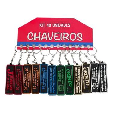 Imagem de Chaveiro Placa Dupla Face Versículos Bíblico Kit C/48 Brinde - RT Arti
