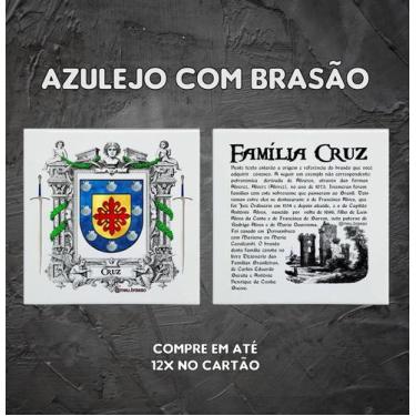 Imagem de Brasão da família Cruz no azulejo tamanho 20cmx20cm - @meu.brasao