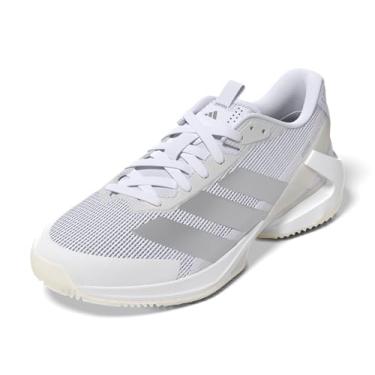 Imagem de adidas Tênis feminino Adizero Ubersonic 5 Clay Tênis feminino, Branco/Prata Metálico/Branco, 38