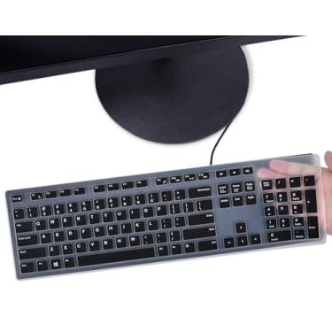 Imagem de DAMMOMKO Capa de teclado compatível com teclado USB com fio Amazon Basics com teclas de baixo perfil, layout QWERTY dos EUA, preto