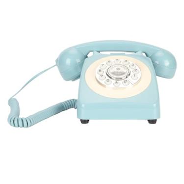 Imagem de Generic Telefone Vintage, Telefone Fixo de Som do Registro de Longa Duração da Bateria a Operação Simples para Casa para o Casamento (Lago Blue)