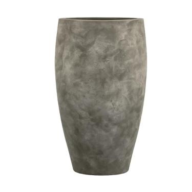 Imagem de Vaso Fibra De Vidro Atenas G 90cm Efeito Aço Corten e Cimento Queimado (Cimento Queimado)