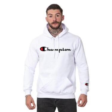 Imagem de Moletom Masculino Algodão Blusa de Frio Canguru - Core Base, Branco, M