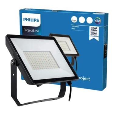 Imagem de Refletor Led Alumínio 50w Philips IP65 6500k Preto Bivolt