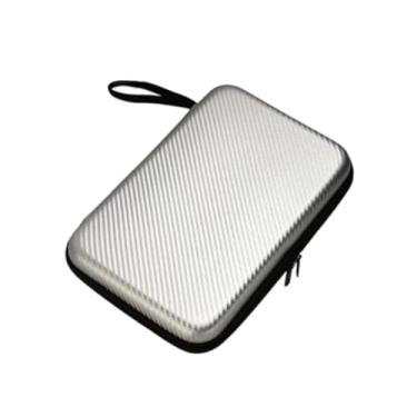 Imagem de oshhni Bolsa de transporte para raquete de tênis de mesa com fecho de zíper, capa rígida profissional, estojo rígido para viagem, acessórios para treinamento, Prata