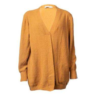 Imagem de Casaco Alongado Feminino Biamar Tricot Fio Pluma Caramelo, Caramelo, Ú