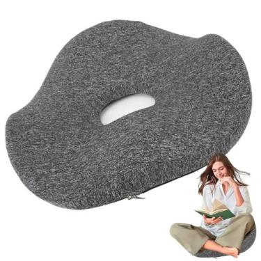 Imagem de Almofada Ortopedica Ergonomica Cadeira Lombar Coccix Coluna Evita Prob