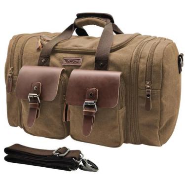 Imagem de Mochila de viagem Wildroad 60L em couro de lona para viajar