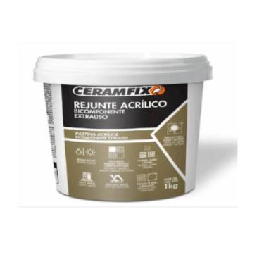 Imagem de Rejunte Acrilico Bicomp. Extra Liso Cinza Claro 1kg Ceramfix