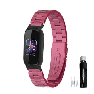 Imagem de Gheper Pulseira de relógio de metal compatível com Fitbit Inspire 3 pulseira de aço inoxidável de substituição para smartwatch inspire3 acessório para mulheres e homens