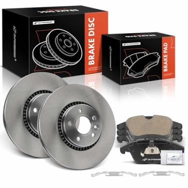 Imagem de A-Premium Kit De Rotores Freio A Disco Ventilados Dianteiros 12,43" (315,70 Mm) + Pastilhas Cerâmica Compatíveis Com Modelos Selecionados Da Volvo E Land Rover - S80 2016, Lr2 2008-2015, Conjunto 6