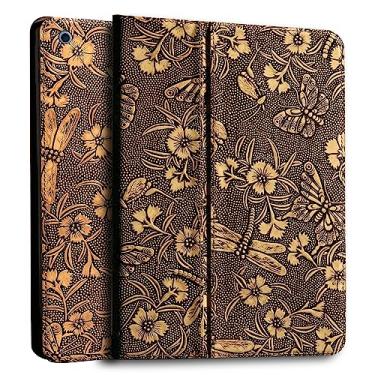 Imagem de Gexmil Capa de couro genuíno para iPad de 10,2 polegadas, capa fólio de couro bovino para iPad 9/8/7 gerações (2021/2020/2019), antiimpressões digitais/deslizamento, hibernar/despertar automático com