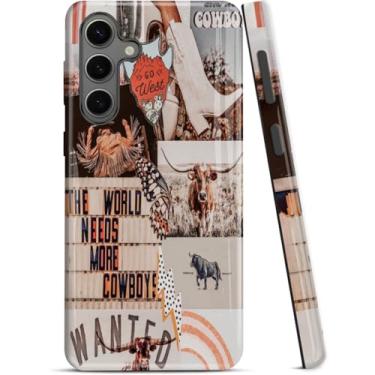 Imagem de ZISKGZO Capa Dual Guard para Samsung Galaxy A56 5G, capa rígida de camada dupla + capa de silicone 2 em 1 - capa protetora para celular à prova de choque, cowboy e cowgirl