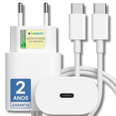 Imagem de Carregador Turbo 25W Compatível iPhone 16, 16 PRO, 16 PRO MAX iPhone 15 PLUS 15 PRO 15 PRO MAX, GALAXY, Todos ANDROID Entrada TIPO-C + Cabo Reforçado USB-C - Fast Power