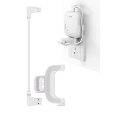 Imagem de honecumi Suporte de tomada de parede para módulo Blink Sync XR, suporte para módulo de sincronização XR para câmera interna Blink, sem fios bagunçados, sem parafusos economizando espaço, suporte para