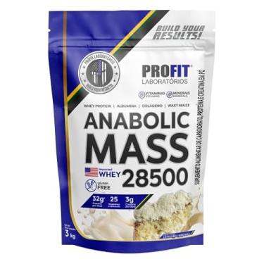 Imagem de Suplemento em pó ProFit Laboratórios Anabolic Mass 28500 proteínas em sachê de 3kg (leite ninho)