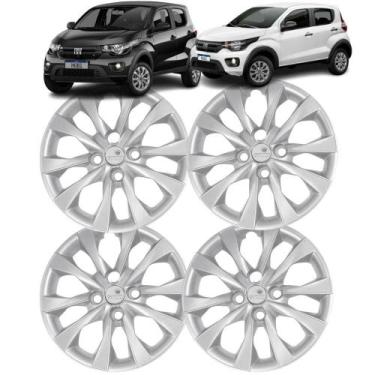 Imagem de Jogo 4 Calota Modelo Mobi 2021 Aro 14 Polegadas Parafuso Cubo Baixo Gr