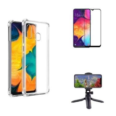 Imagem de Kit Tripé Tripod 360 graus para Samsung Galaxy A30s + Capa + Pelicula 