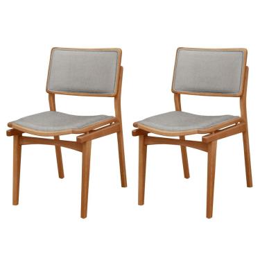 Imagem de Conjunto com 2 Cadeiras em Madeira Eloa Luna / Imbuia Natural