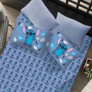Imagem de Jogo de Cama Solteiro 2 Pçs Stitch Disney 70% Algodão 30% Poliéster