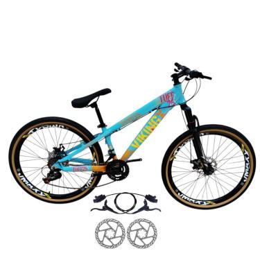 Imagem de Bicicleta 26 VikingX T25 21v Freios Hidraulicos Pneu Aro 26 Balão Faixa Amarela-Unissex