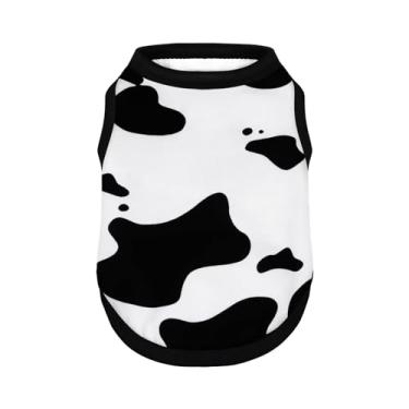 Imagem de Adoráveis camisetas de cachorro com estampa de vaca – Roupa leve e aconchegante para cães pequenos a médios, roupas macias e confortáveis para o conforto e fofura do dia a dia. Costas e GG