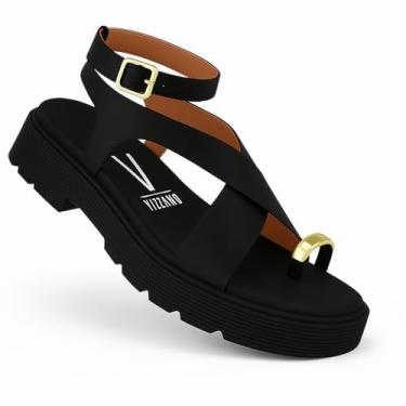 Imagem de Sandália Vizzano Papete Feminina Confortável Original 6499 (Preto, BR, Adulto, Numérico, 34)