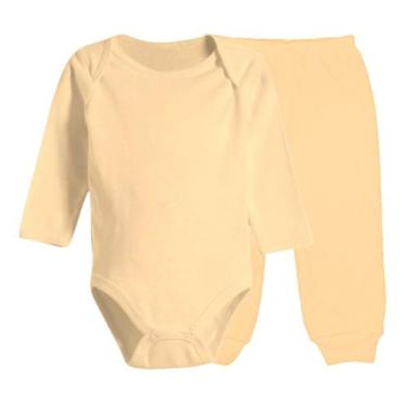 Imagem de Roupa de Bebê Body Manga Longa e Mijão Liso 100% Algodão - Koala Baby,