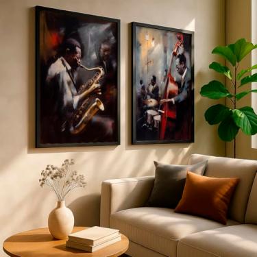 Imagem de Quadro Decorativo Pare de Pensar Com Moldura | Placa Decorativa Frase Motivacional Ação Atitude Produtividade