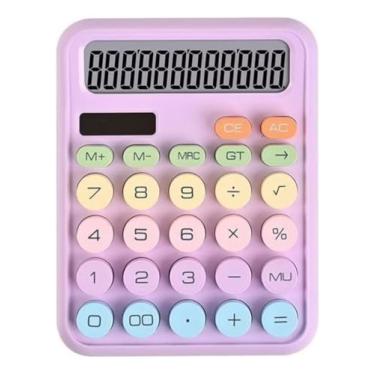 Imagem de Calculadora Candy Botões Grandes 12 Digitos Solar + Pilha (Lilás)
