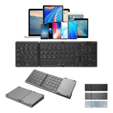 Imagem de Teclado Numérico Bluetooth Sem Fio Dobrável Fino Portátil - Zabom, pre