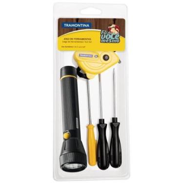 Imagem de Kit de Ferramentas Tramontina com Lanterna Chaves de Fenda e Trena 5 P