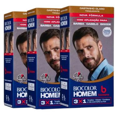 Imagem de Kit Tonalizante Biocolor Homem Castanho Claro - 3 Unidades
