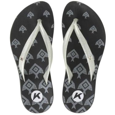 Imagem de Chinelo Kenner Ibiza Geopeixe Feminino - Preto e Prata - 38