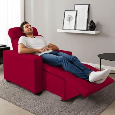 Imagem de Poltrona Cadeira Do Papai E Mamãe Reclinável Retrátil Para Sala De Des