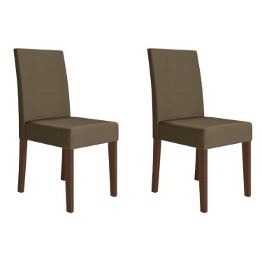 Imagem de Conjunto 2 Cadeiras Josi Poliman Móveis - Amendoa com Capuccino