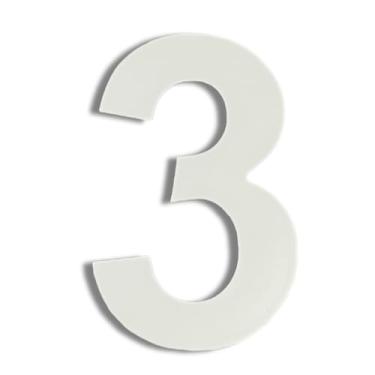 Imagem de Número Residencial Casa Apartamento Auto Colante em Alumínio Composto (ACM) 12cm Branco (3)