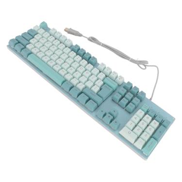 Imagem de Zhjvihx Teclado Iluminado USB, Teclado de Impressão Grande Ergonômica Com Fio Elegante Plugue e Reproduza de Reprodução para Jogos para Computador (#3)