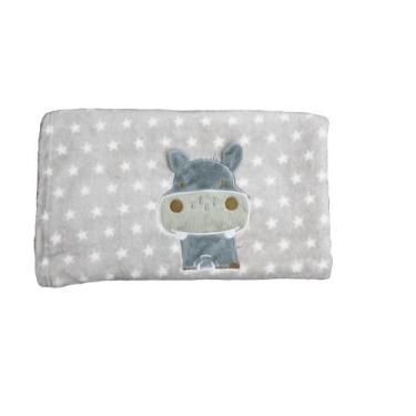 Imagem de Manta Bebe Cinza Hipopótamo - 86X73Cm Aprox. - MCI-HI - Baby Pil