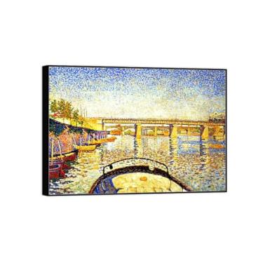 Imagem de Pintura famosa de arte de parede em tela para decoração de casa - Barco 2 - Pôster de moldura preta e impressões para sala de estar 50 x 70 cm 20 x 27 pol