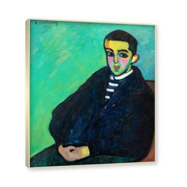 Imagem de NHLDZYH Moldura champanhe. Alexej von Jawlensky, impressão clássica, (Nikita), decoração de parede para cozinha, quarto. 50x60cm