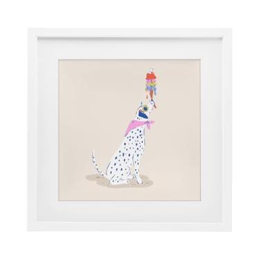 Imagem de Stupell Industries Impressão emoldurada branca dálmata e sorvete pingando sob vidro por Krissy Mast, 33 x 33
