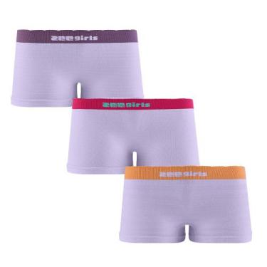 Imagem de Kit 3 Calcinhas Boxer Infantil Sem Costura Zee Rucci, M