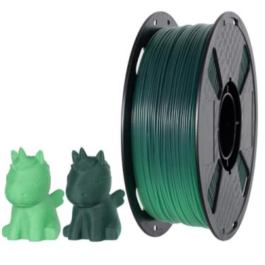 Imagem de CC3D Filamento PLA com luz solar UV muda de cor 1,75 mm 1 kg verde claro a verde escuro FDM filamento de impressora 3D materiais de impressão 3D PLA que muda de cor