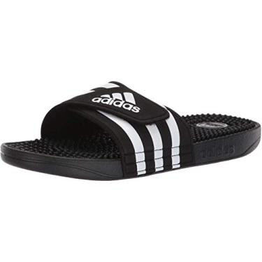 Imagem de adidas Sandália feminina Adissage Slides, Preto/branco/preto, 6