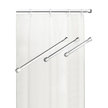 Imagem de MAXEB Tubo de Cortina Extensível Aço Pintura Branca Branco 2,3cm x 60cm Banheiro Janela