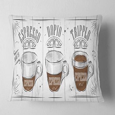 Imagem de Sala de estar Designart Espresso Kraf cinza, sofá, almofada de alta qualidade + capa de almofada impressa em ambos os lados 66 cm x 66 cm