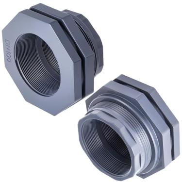 Imagem de Maasechs Conector de tanque de água de encaixe de anteparo de PVC de 10 cm, encaixe de tubulação de anteparo NPT para barris de chuva, aquários, banheiras, piscinas