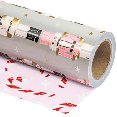 Imagem de Papel de embrulho de Natal WRAPAHOLIC reversível 43cm x 10m